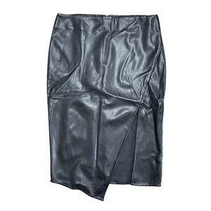 Romeo + Juliet Faux Leather Stretch High‎ Slit Long Asymmetrical Pencil Skirt